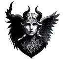 Devil And Angel Neck tattoo design idea