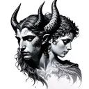 Devil And Angel Neck tattoo design idea