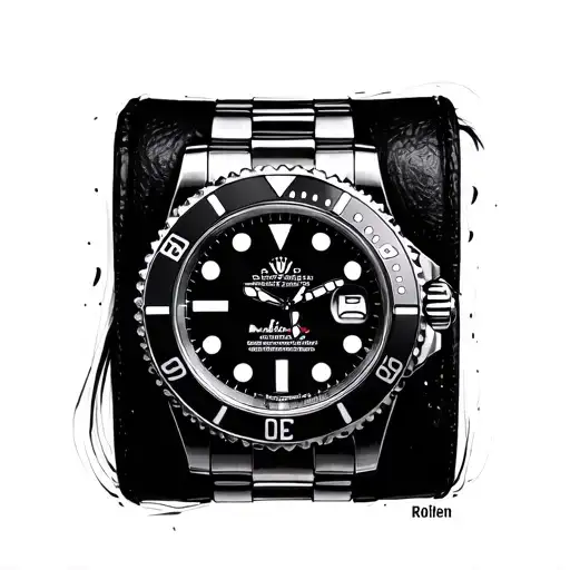 rolex submariner hanging tattoo design idea