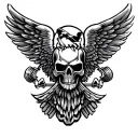 Create a sheet of flash tattoos for the motor cycle group in my video game. they are called the Hells angels. all tattoo tattoo design idea
