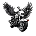 Create a sheet of flash tattoos for the motor cycle group in my video game. they are called the Hells angels. all tattoo tattoo design idea