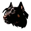 a mix of labrador and weimaraner dog with armor tattoo design idea