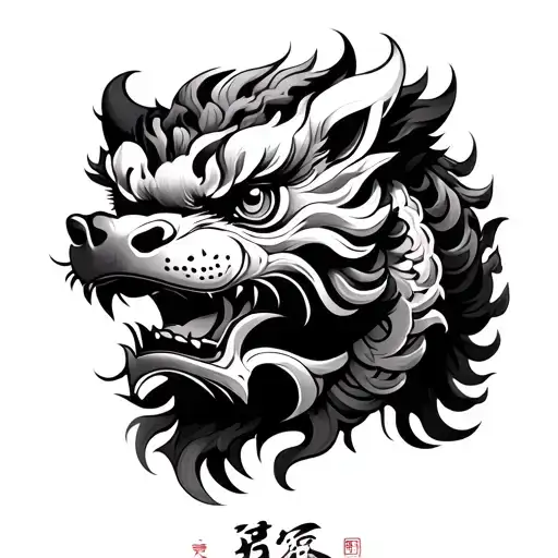 Chinese Foo Dog tattoo design idea