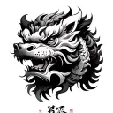 Chinese Foo Dog tattoo design idea
