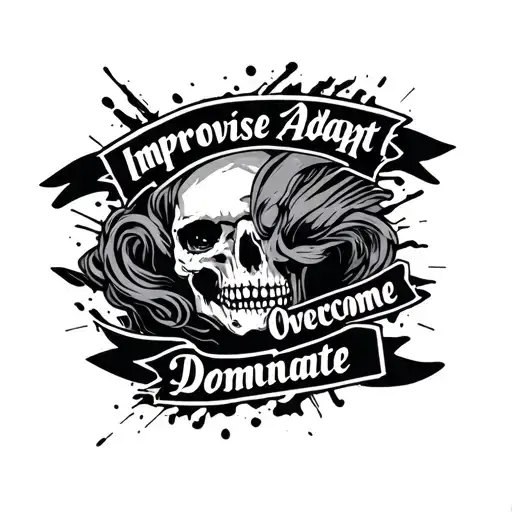Improvise Adapt Overcome Dominate" arm tattoo design idea