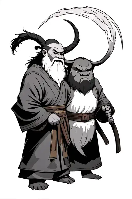 uncle iroh and appa from avatar the last airbender  tattoo design idea