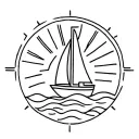 bright sun with rays and a sailing boat tattoo design idea