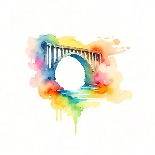 rainbow bridge over water tattoo design idea