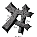 three crosses with proverbs 18:24 for chest tattoo simple but rustic tattoo design idea