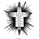 three crosses with proverbs 18:24 for chest tattoo simple but rustic tattoo design idea