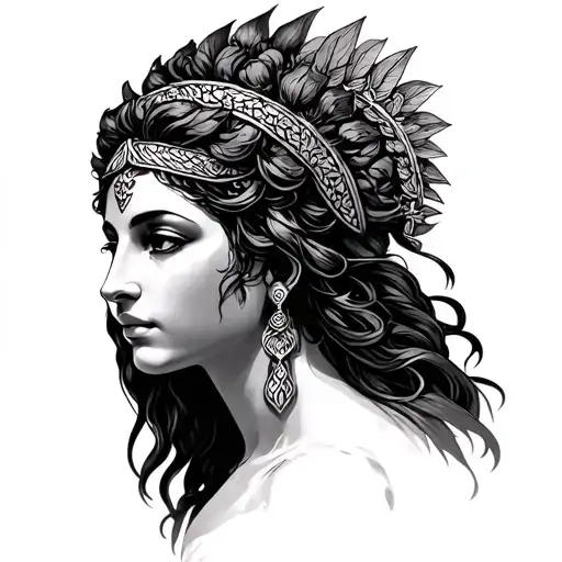 Greek Goddess Hera and Peon tattoo design idea