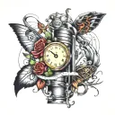 sheet music, DNA and time heals all tattoo design idea