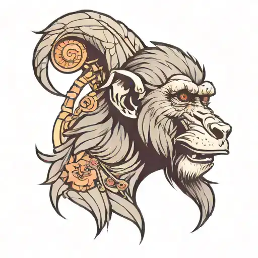 a baboon tattoo artist tattoo design idea