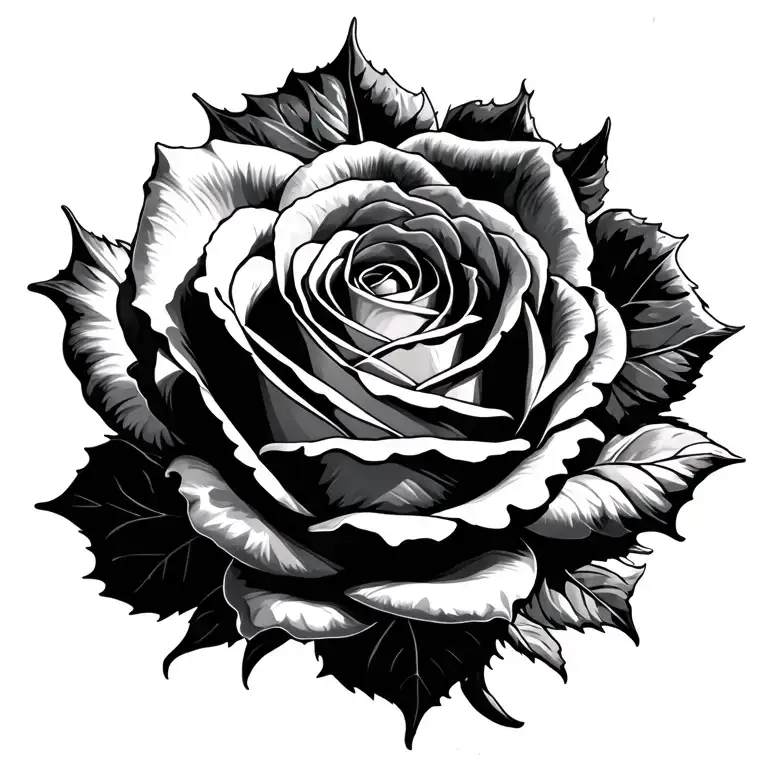 rose in concrete tattoo design idea