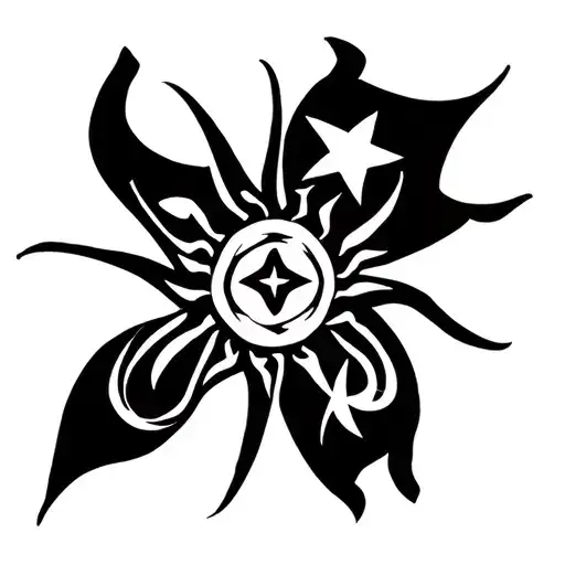 Puerto Rican tribal sun amari an flag bazillion Jiu Jitsu tattoo design idea