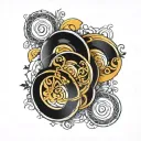 round rings tattoo design idea