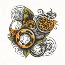 round rings tattoo design idea