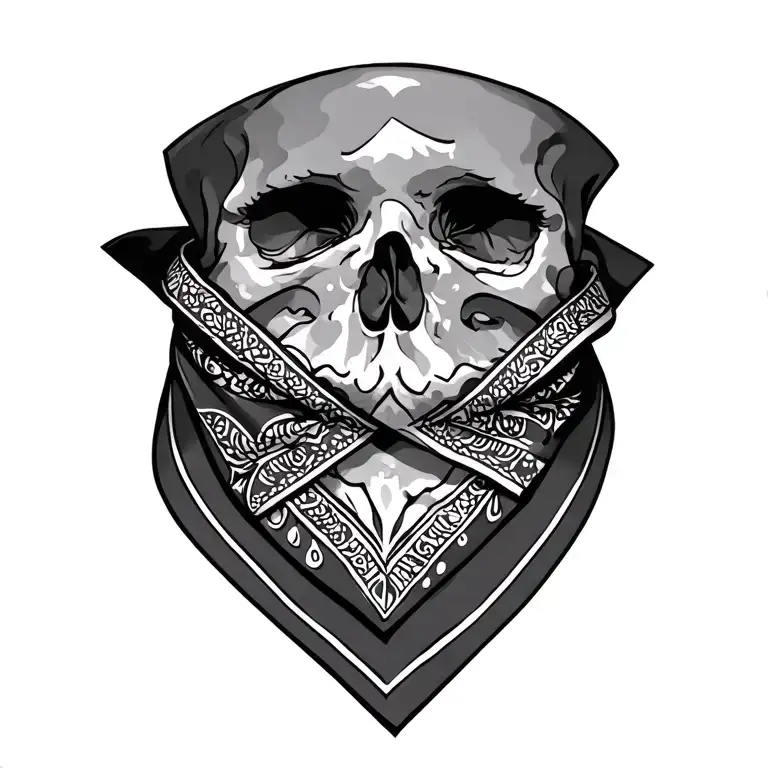 folded bandana tattoo design idea