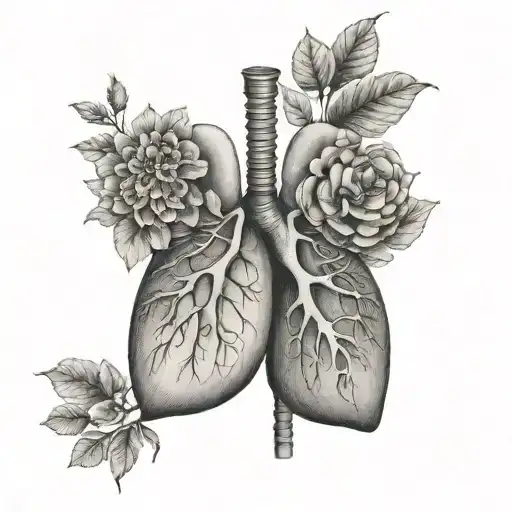 anatomical lungs tattoo design idea