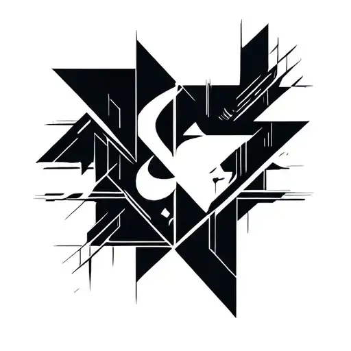 arabic geometry tattoo design idea