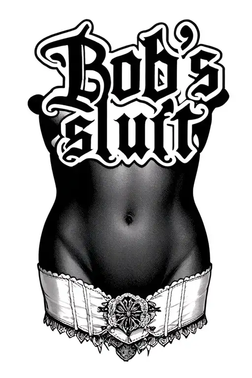 "Bob's slut" Garter Belt tattoo design idea