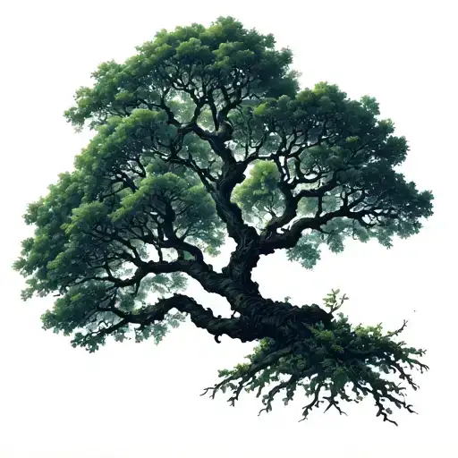 tree with branches in the shape of dna-strand tattoo design idea