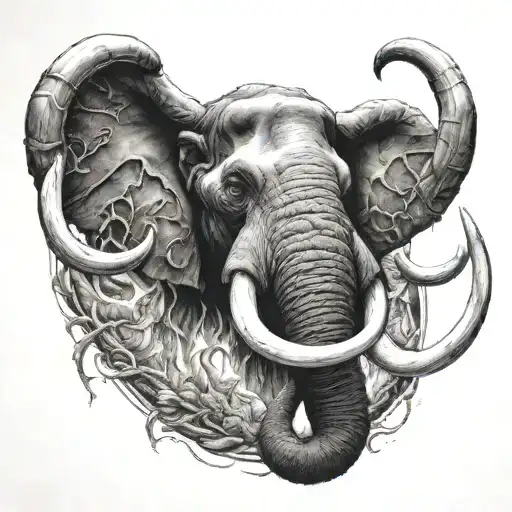 Mammoth tattoo design idea