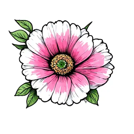 pink and white flowers that represents lung cancer tattoo design idea