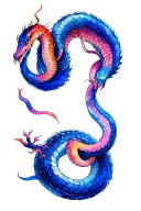 five chinese snakes in the circle replaced with Year tattoo design idea