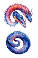 five chinese snakes in the circle replaced with Year tattoo design idea