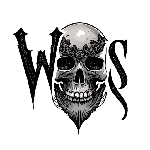 "Wales" Skull Mysterious tattoo design idea
