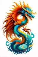 Dragon Phoenix Om Mani Padme Hum tattoo design idea