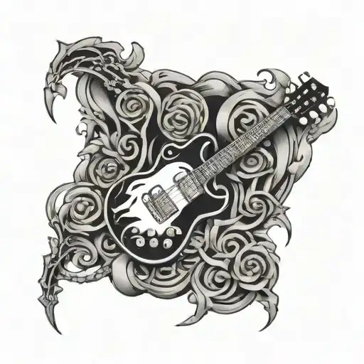 rock and roll tattoo design idea