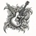 rock and roll tattoo design idea