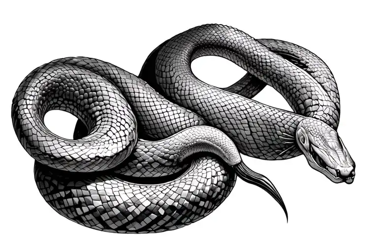 Draw a sketch of a snake that wriggles along the collarbone, its body follows the curves of the bone, focus on the details (texture of the tattoo design idea