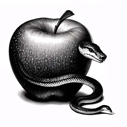 Snake And Apple tattoo design idea