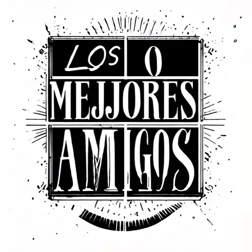 "LOS MEJORES AMIGOS" 8 squares inside a square and the number 10 inside tattoo design idea
