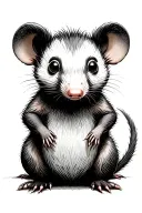 opossum cartoon tattoo design idea