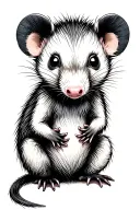 opossum cartoon tattoo design idea