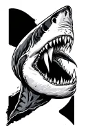 shark jaw elbow tattoo design idea