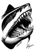 shark jaw elbow tattoo design idea