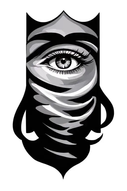 Greek Eye without eyebrows tattoo design idea