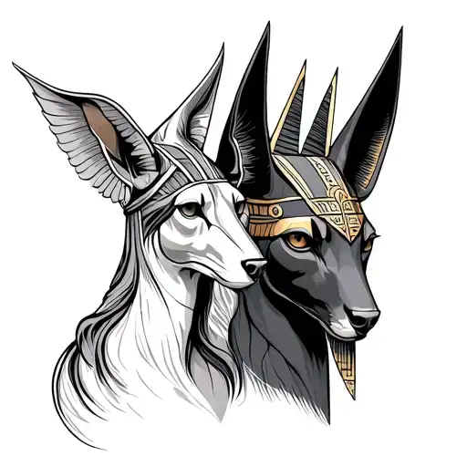 Ra And Anubis tattoo design idea