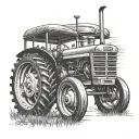 tractor tattoo design idea