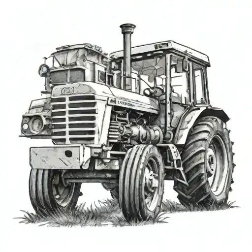 tractor tattoo design idea