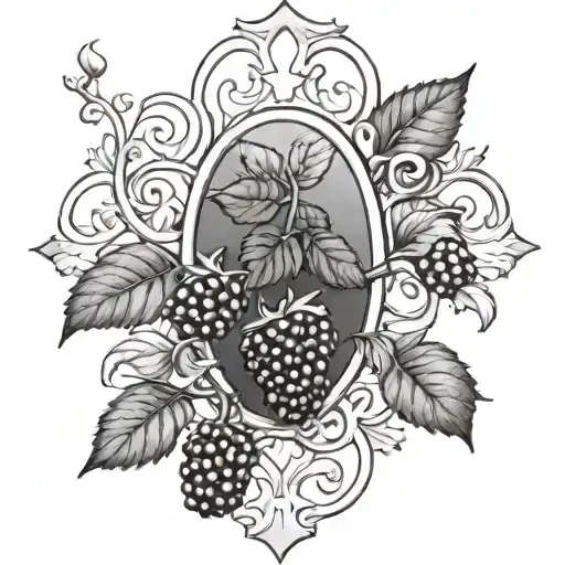 blackberry vine cathedral window  tattoo design idea