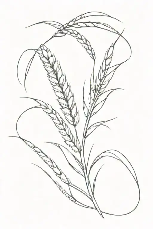 single blade of wheat tattoo design idea