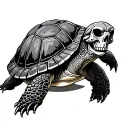 turtle with skull inside tattoo design idea