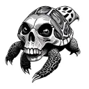 turtle with skull inside tattoo design idea