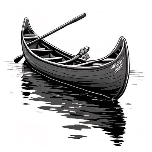 Canoe tattoo design idea